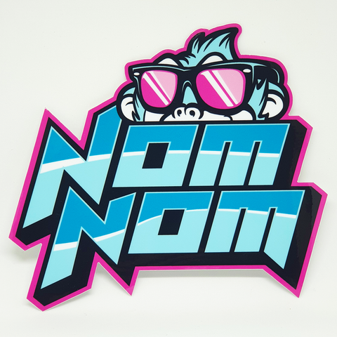 Nom Nom Neon Blue Sticker