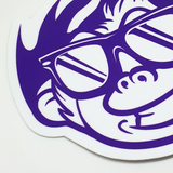 Flaming Monky White / Purple Sticker