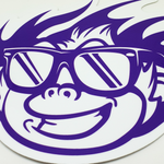 Flaming Monkey Blanco / Morado Pegatina