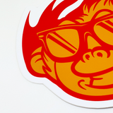 Flaming Monky Orange / Red Sticker