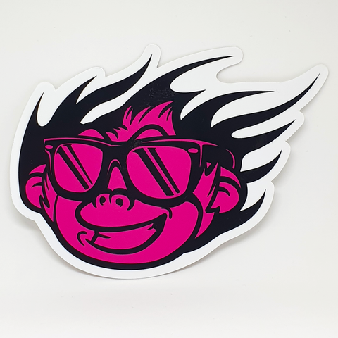 Flaming Monky Pink / Black Sticker