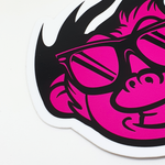 Flaming Monky Pink / Black Sticker